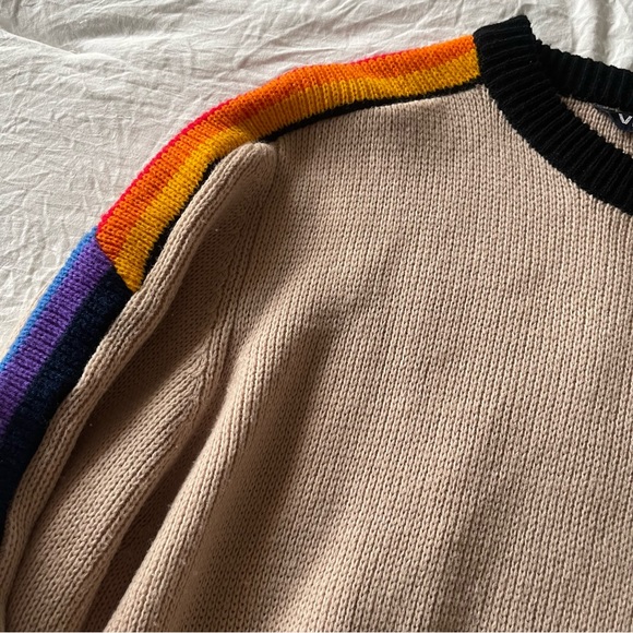 Vintage 80s 90s Dad Grandpa Oversized Colorful Cozy Stripe Funky Sweater - Picture 7 of 16